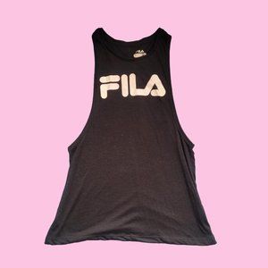 Early 2000s Black And white fila tank top